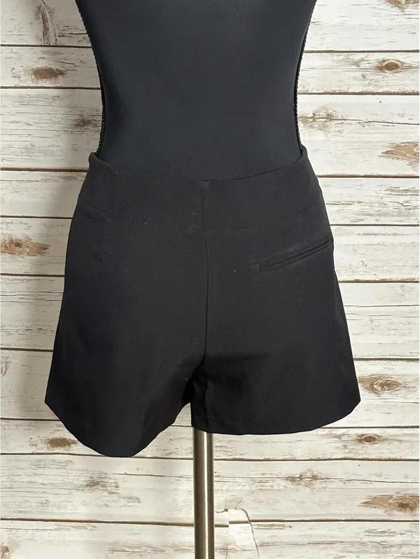 Zara Basic black pearl embellished wrap-style skort XS minimalist modern classic - Image 5