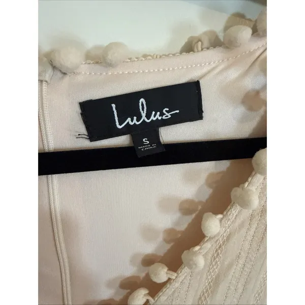 Lulus Modern Menagerie Lace Midi Dress Small Blush Swiftie Romantic Cut Out - Image 2