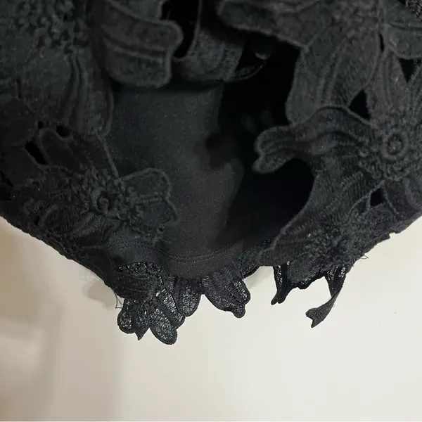 ASTR The Label Textured Crochet Lace‎ Floral Sheath Dress Sleeveless Black Sz S - Image 10