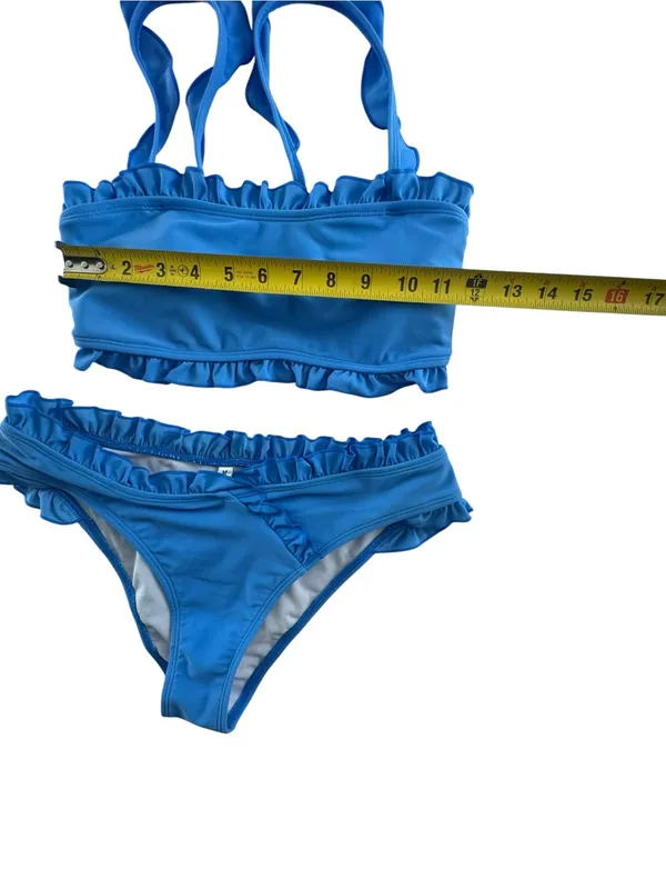 Pink Lily Royal Blue Ruffle Bikini Set - Image 4