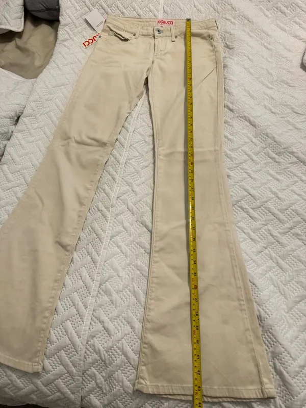 Fiorucci boot cut cream-colored denim Pants Size 29 - Image 3
