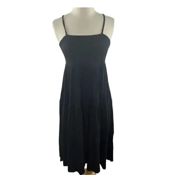 J.Crew Knit Tiered Dress Tie Back Black NWT XL - Image 4