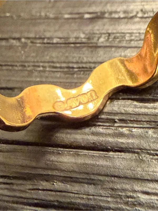 Vintage AVON Ripple Wavy Squiggle Ring Gold Tone Costume Jewelry Ring Size 5 - Image 5
