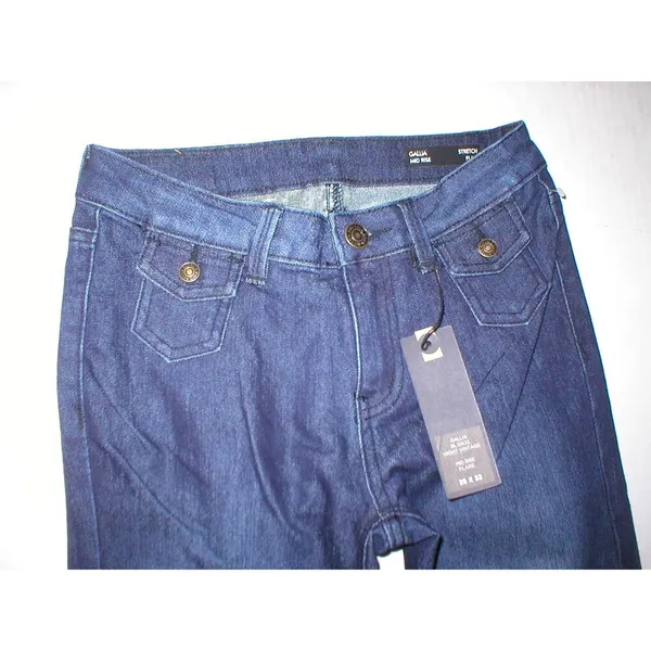New NWT $99 Designer Buffalo David Bitton Jeans Womens 24 X 33 Mid Rise Flare Dk - Image 5