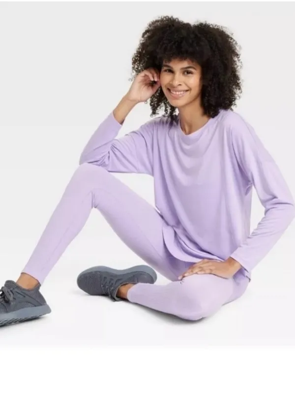 All In Motion Women’s CYA Long Sleeve Back Cut-Out Athletic Top in purple XS,NWT - Image 3