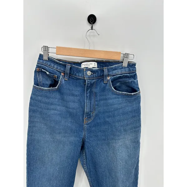 Abercrombie & Fitch 90s Straight Ultra High Rise Curve Love‎ Jeans Blue 28 6XS - Image 5