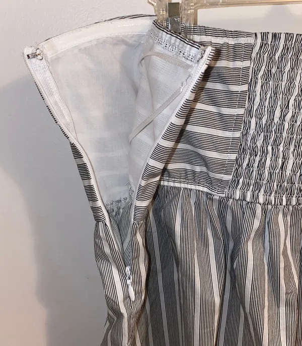 Anthropologie NWT $98 x Dolan Striped Tube Smocked Pullover Tie-Styling Top XL - Image 8