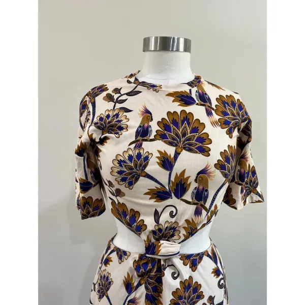 Farm Rio Jasmin‎ Mixed Print Midi Dress Boho Tropical Size M/L - Image 7