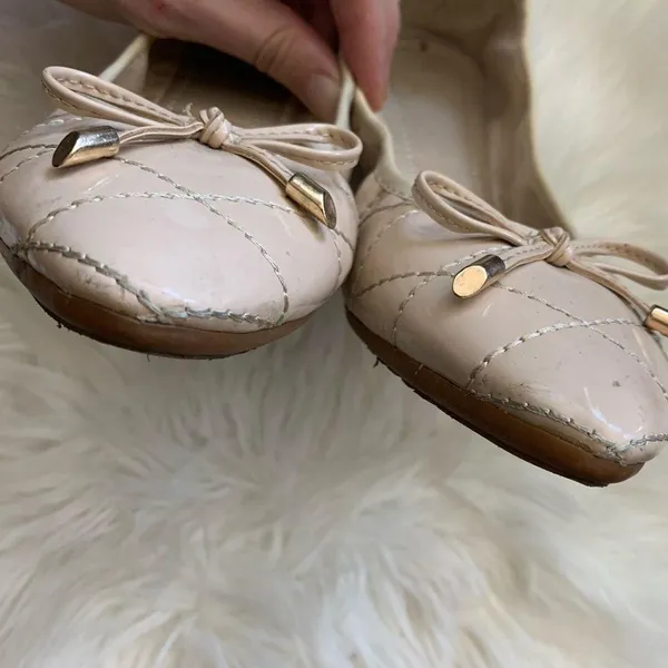 Beige Leather Ballet Flats Size 37 EU = 7 women’s - Image 5