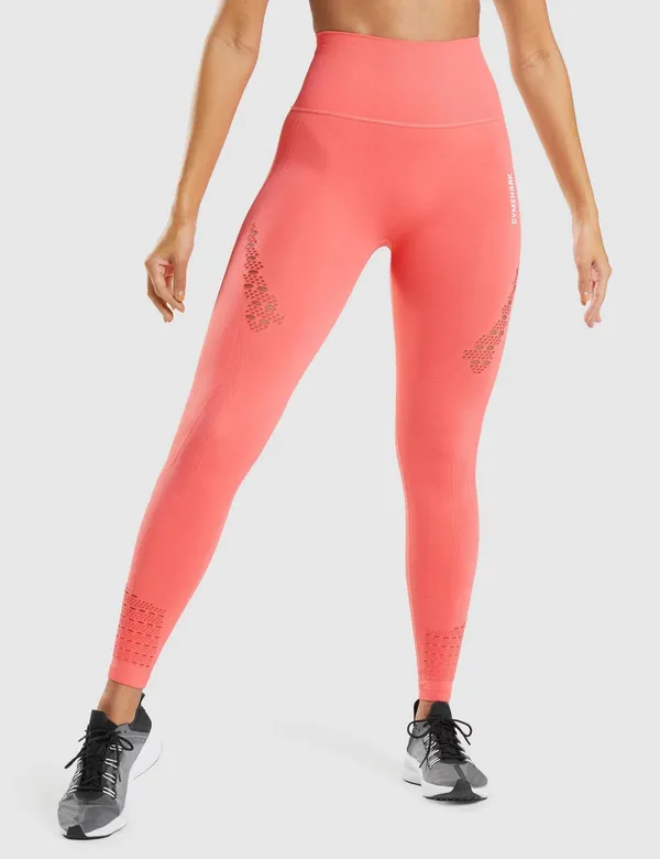 Gymshark NWOT Energy Seamless Leggings - Polka Pink/Coral - S - Image 2