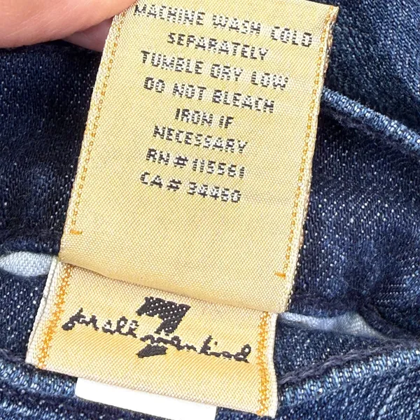 7 For All Mankind dojo Wide Leg Flare Jeans Dark Wash Blue U115J470S Size 27 - Image 8