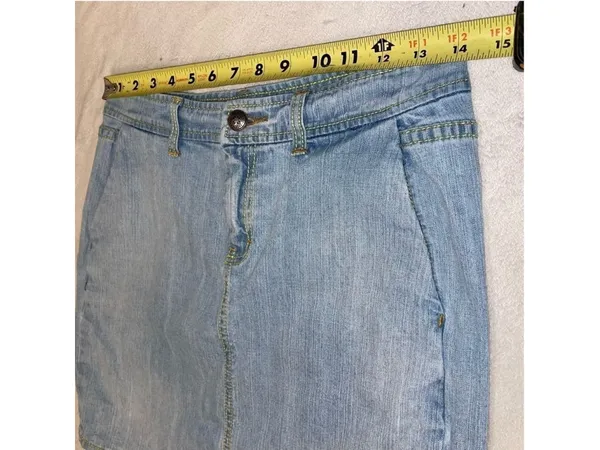 Tommy Hilfiger Y2K Low Rise Lace Trim Denim Mini Skirt Size 4 - Image 11