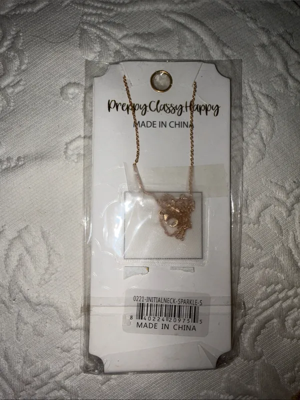 NWT- simply southern initial ‘S’ necklace sparkle gold - Image 4