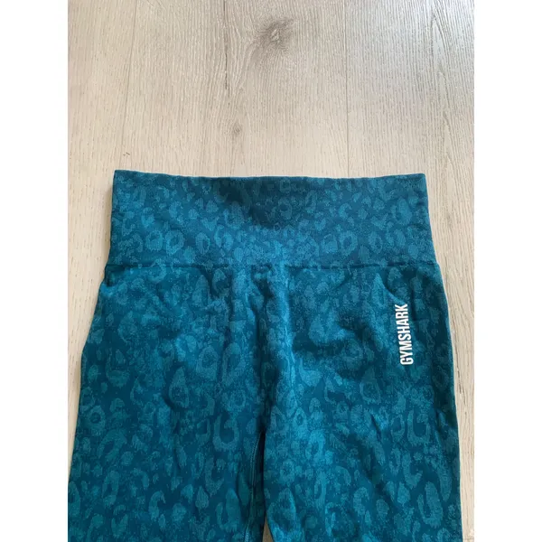 Gymshark Teal Leopard Print High-Waist Leggings - Image 2