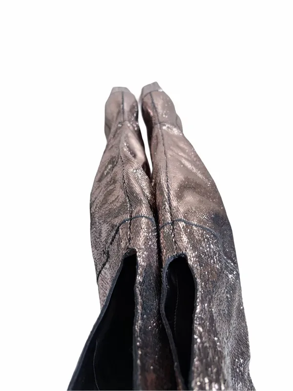 Vince Camuto Minnada Wide Calf Over The Knee Heeled Boots size 7 Warm Pewter - Image 9