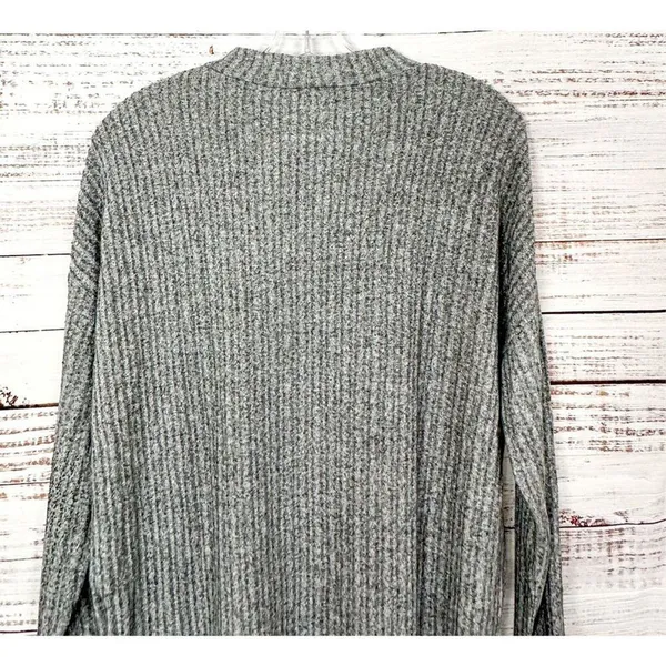 Juicy Couture Vintage Ribbed Long Sleeve Pullover Sweater Heather Gray Sz Medium - Image 10