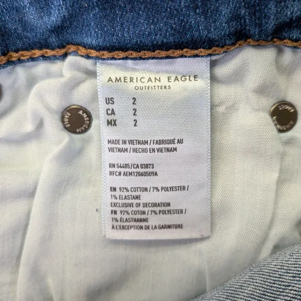 American Eagle Super Stretch Distressed Denim Shorts Dark Wash Blue Size‎ 2 - Image 8