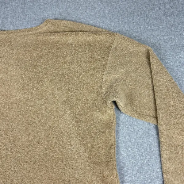 Madewell Sweater Womens L Brown Henley 3/4 Sleeve Terry Relaxed Pullover MWL Top - Image 8