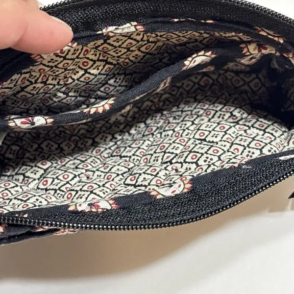 Vintage Paisley Vera Bradley Wristlet Black Quilted Made In USA - Image 4