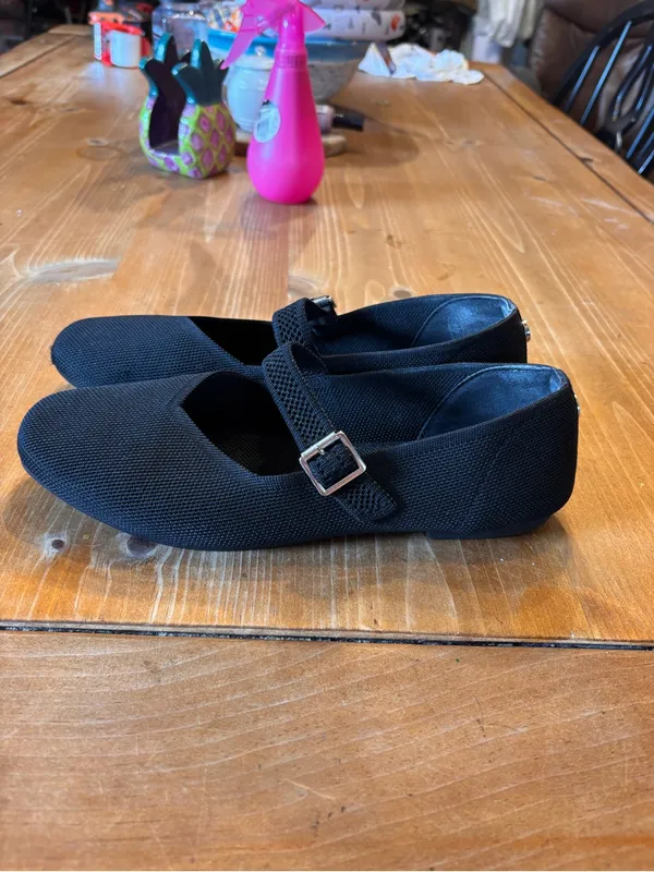 Steve Madden womens Richmond knit mary jane flats black 8.5M - Image 2
