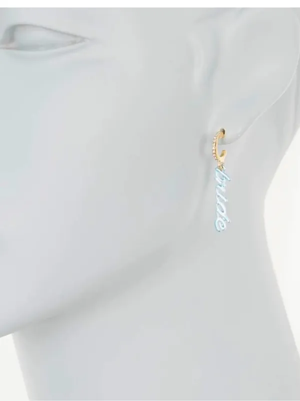 Bauble Bar Bride Gold and Blue Dangle Earrings - Image 2