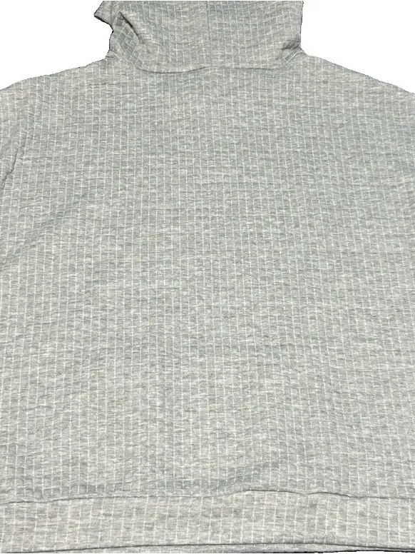 Women's XL Grey Quilted Waffle Christmas Tree Hoodie Holiday Pullover Sweatshirt - Image 12