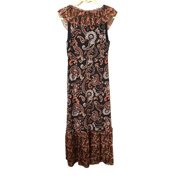ARITZIA Wilfred Paisley Ruffled Maxi‎ Dress Sz 2 - Image 3