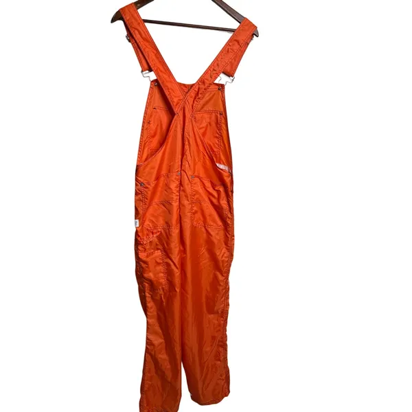 Joyrich Orange Nylon Utility Bib Overalls Jumpsuit Logo Streetwear Womans L - Image 2