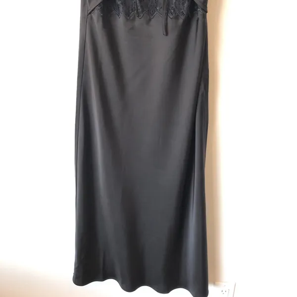 Black Hello Molly Black Ultimate Love Satin Slip Maxi Dress Size US 8 - Image 4