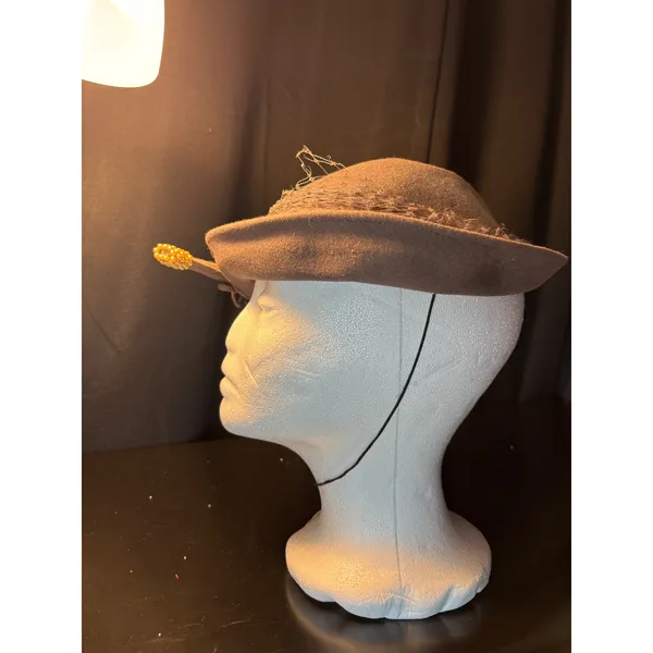 Vintage‎ Linda Jane Hollywood Styles Felt Hat Henry Pollak Ferry Felt Taupe 22 - Image 4