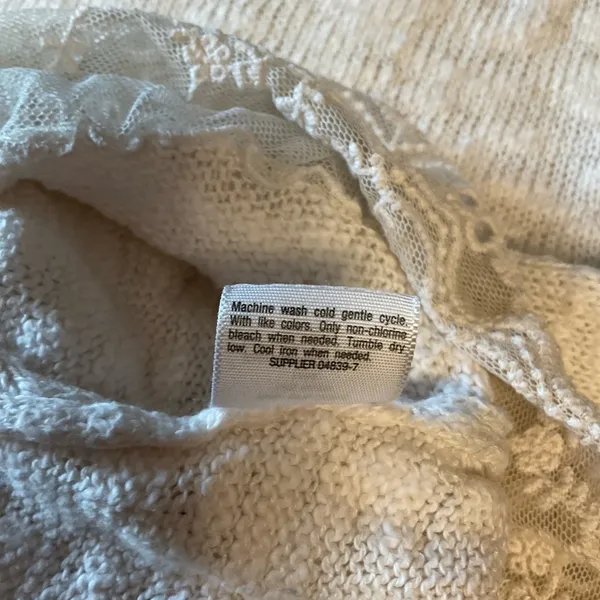 a.n.a Cream Lace Hem Sweater Top - Image 9