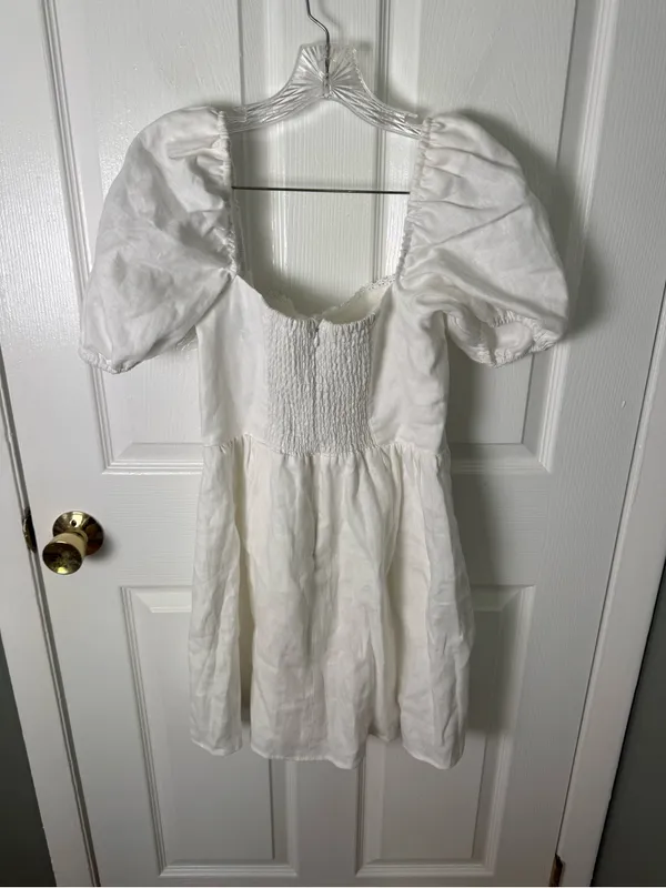 Reformation Malvina Linen Dress in White 8 - Image 6