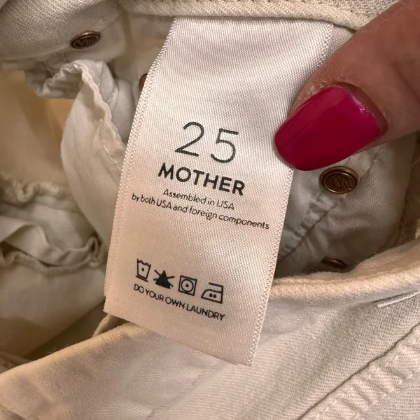 Mother Denim The Looker Ankle Fray So Far Gone White & Pink Jeans Size 25 - Image 10