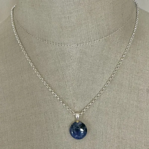Deep Blue Sodalite Pendant Necklace Blue - Image 2