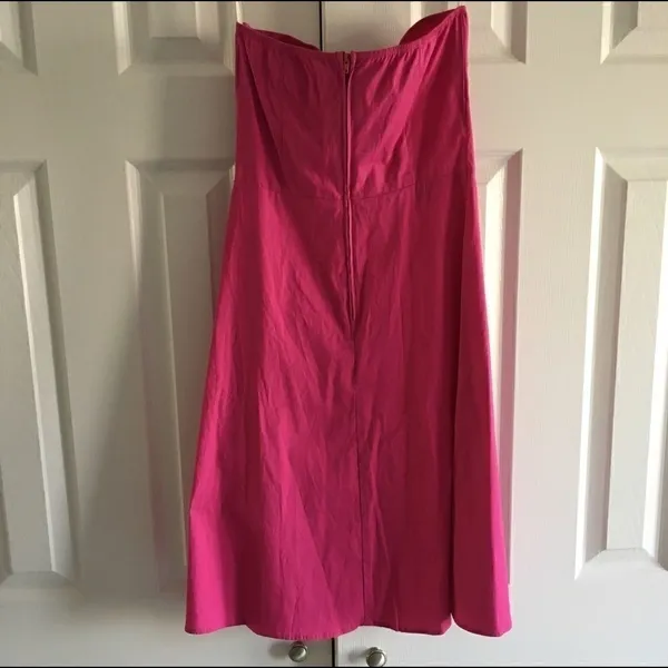 Flamingo USA Hot Pink Strapless Dress w/ Floral Appliqué Design, Size S - Image 2