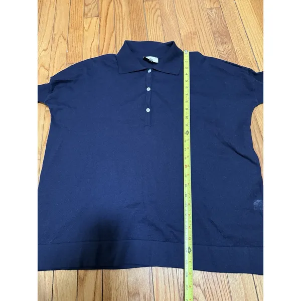 Tuckernuck Navy‎ Linen Blend Clayton Knit Polo Top Size XS/S - Image 7
