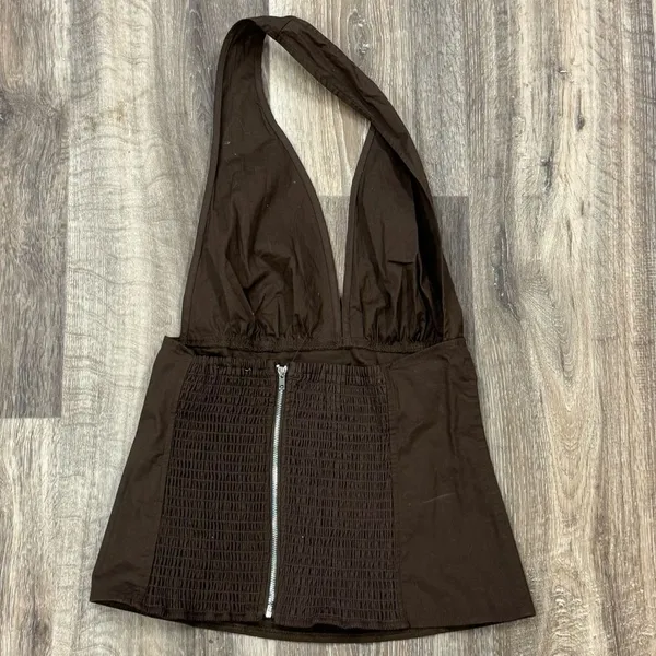 WEWOREWHAT Halter Corset Top Brown Women’s Small - Image 5