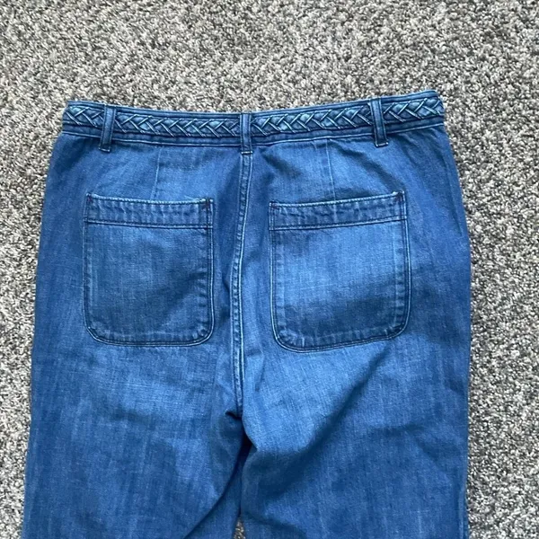 Y2K Gap women's original flare Med Dark Wash Jeans With Braided Design. SZ 6‎ - Image 9