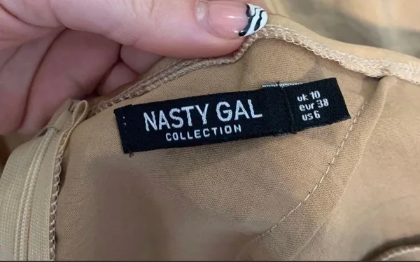 Nasty Gal Gold Satin Mini Dress - Image 4
