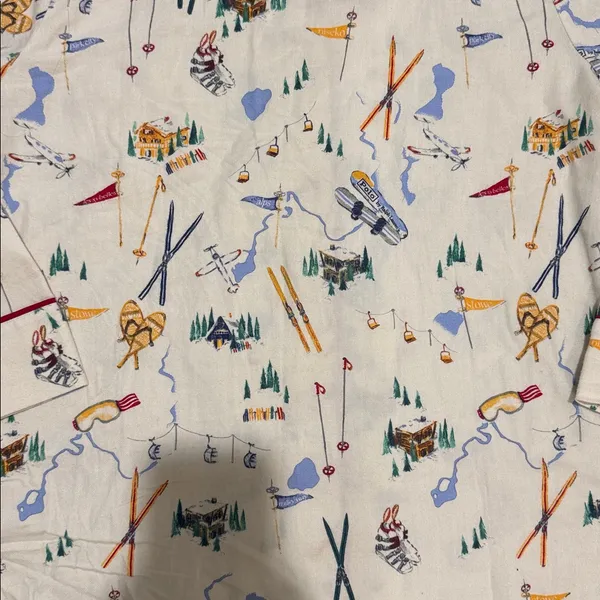 Polo Ralph Lauren Madison PJ Set Traveler Ski Print Size Small - Image 4