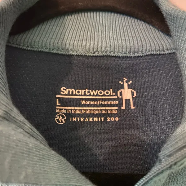Smartwool Blue Quarter Zip Pullover Gorpcore Loungewear Wool Women's size Large - Image 2