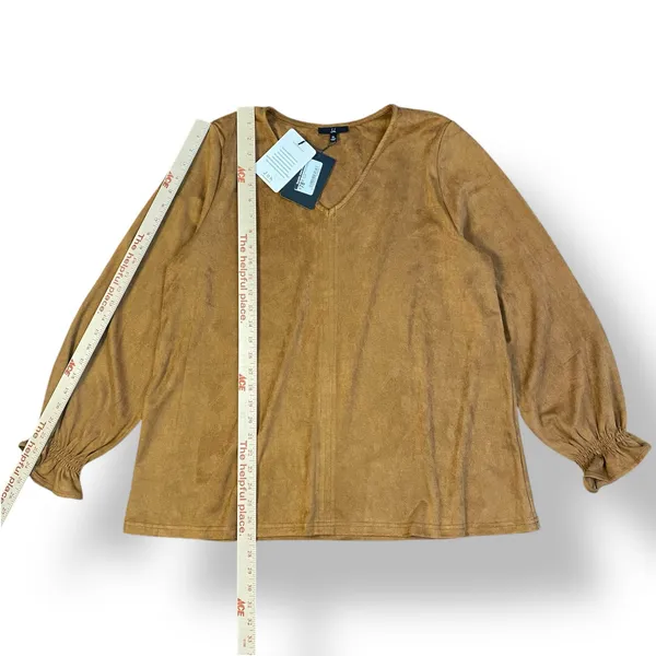 Joh NWT Abigail Suede Top Womens Size XL‎ In Caramel Boho - Image 3