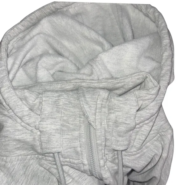 YOGALICIOUS Full Zip up Gray Cropped Hoodie SZ S Athletic Loungewear Comfy - Image 4