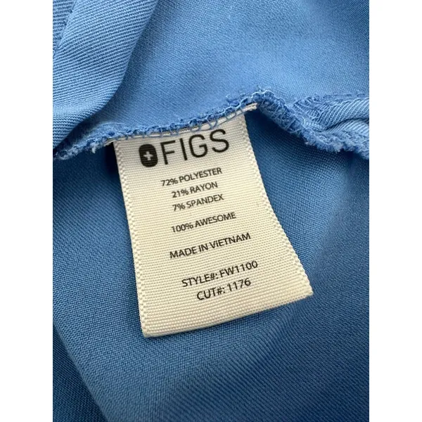 FIGS Technical Collection Womens Scrub Top Size S Blue Short Sleeve V Neck Stain - Image 10