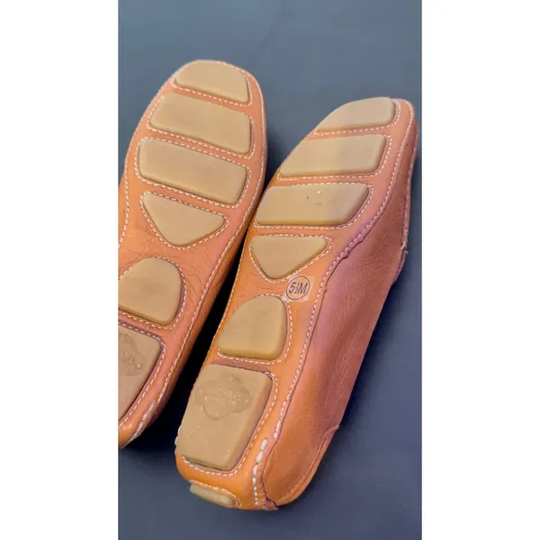 Michael Kors Driving Loafers Womens 5.5 Tan Leather Moc Toe Slip On Shoes - Image 7