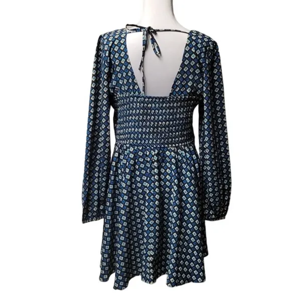 Band of the Free Geometric Mini Dress Womens Size L‎ Boho Milkmaid Mod PinupNWT - Image 3
