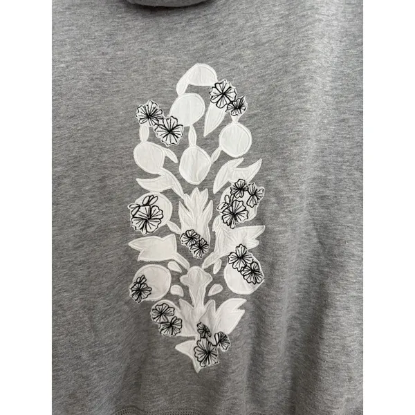 Free People FP Movement Final Call Logo Embroidered Hoodie Heather Grey Small - Image 9