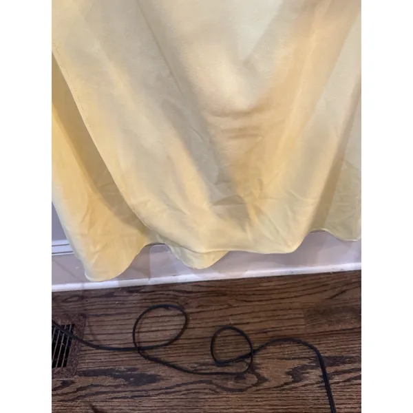 Betsy and Adam Women's One-Shoulder Side Ruched Ball Gown Lemon Size 10 Petite - Image 7