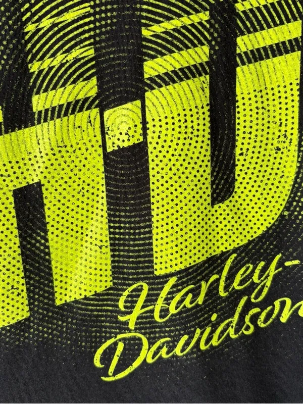 Harley-Davidson T-Shirt Womens Sm‎ Black Yellow Logo V-neck Bikercore Motorcycle - Image 3
