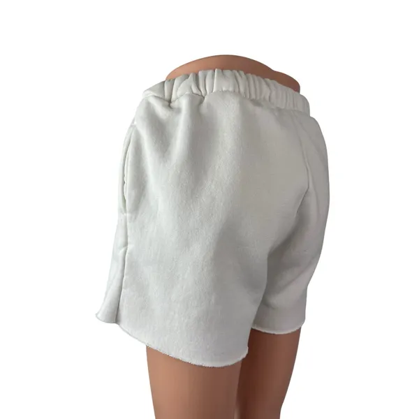 Vintage Havana Women's White Fleece Wide Leg Lounge Athletic Sweat Shorts Sz XS - Image 4